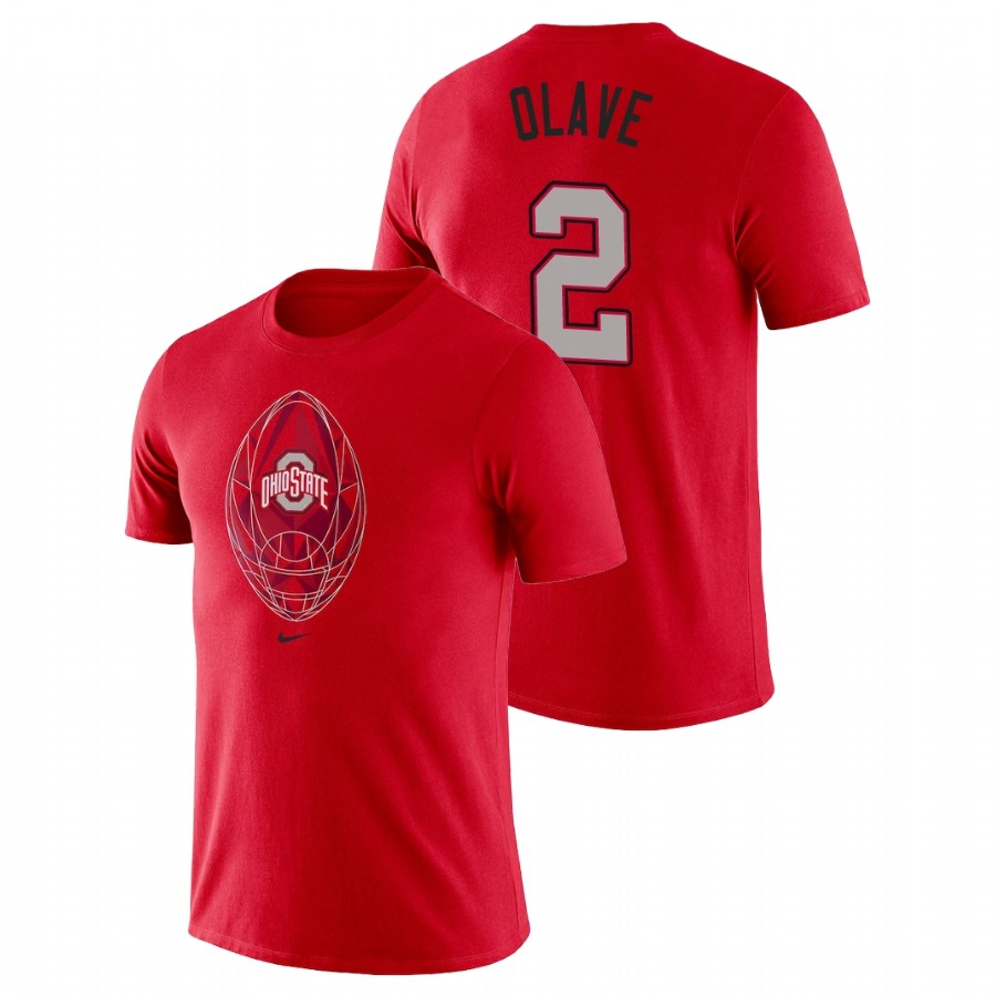 Ohio State Buckeyes Men's NCAA Chris Olave #2 Scarlet Icon Legend College Football T-Shirt EWG2849RU